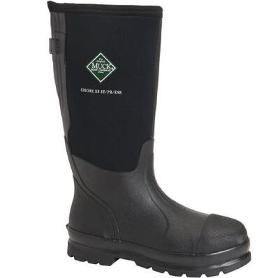 Black Muck Boot Chore Classic Steel Toe Wide Calf Men\'s All Season | UK_AS3995