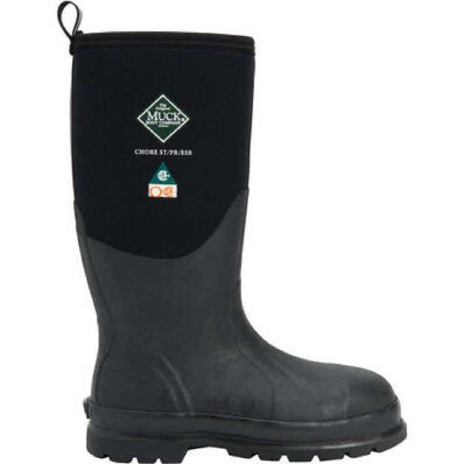 Black Muck Boot Chore Classic Tall Steel toe Men's AntiViral Protection | UK_YJ6660