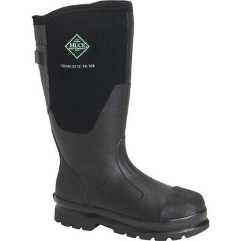 Black Muck Boot Chore Steel Toe Tall Wide Calf Women\'s Farm & Work | UK_AZ1941