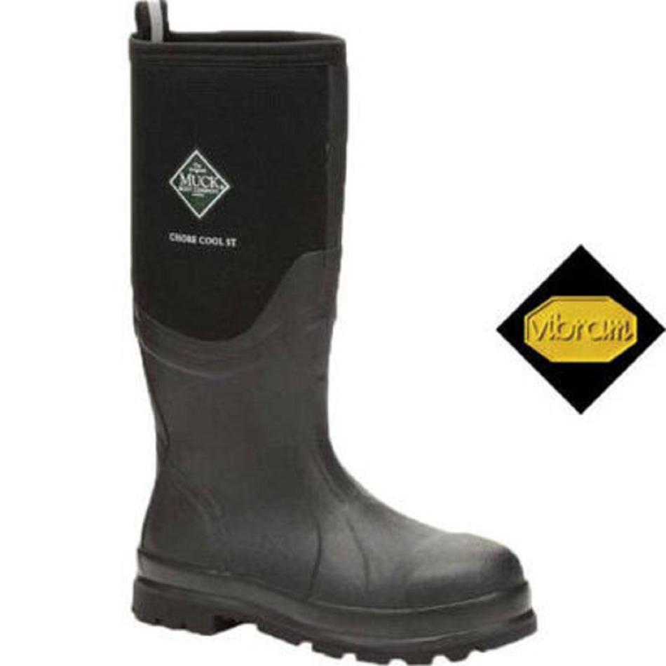 Black Muck Boot Steel Toe Chore Cool Men\'s Tall Boots | UK_BH5065