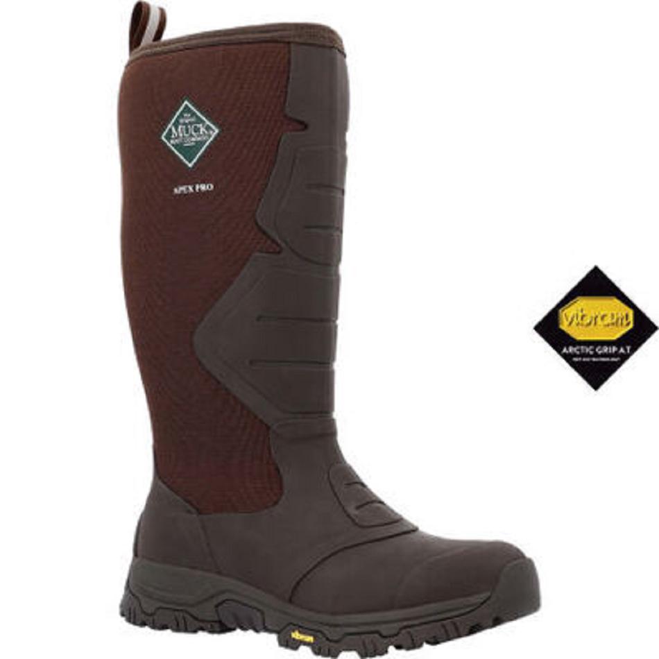 Brown Muck Boot Apex Pro Vibram Arctic Grip All-Terrain Men\'s Hunt | UK_AZ7334