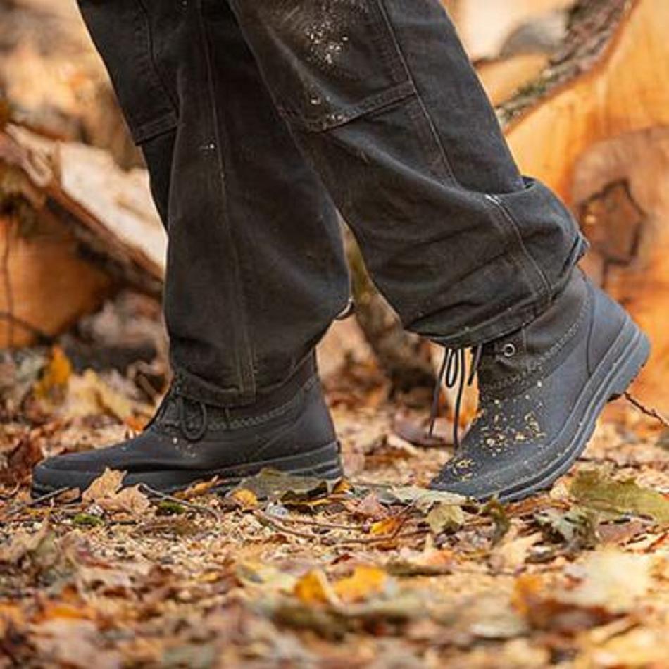 Brown Muck Boot Originals Leather Duck Lace Men's Garden | UK_XC4624