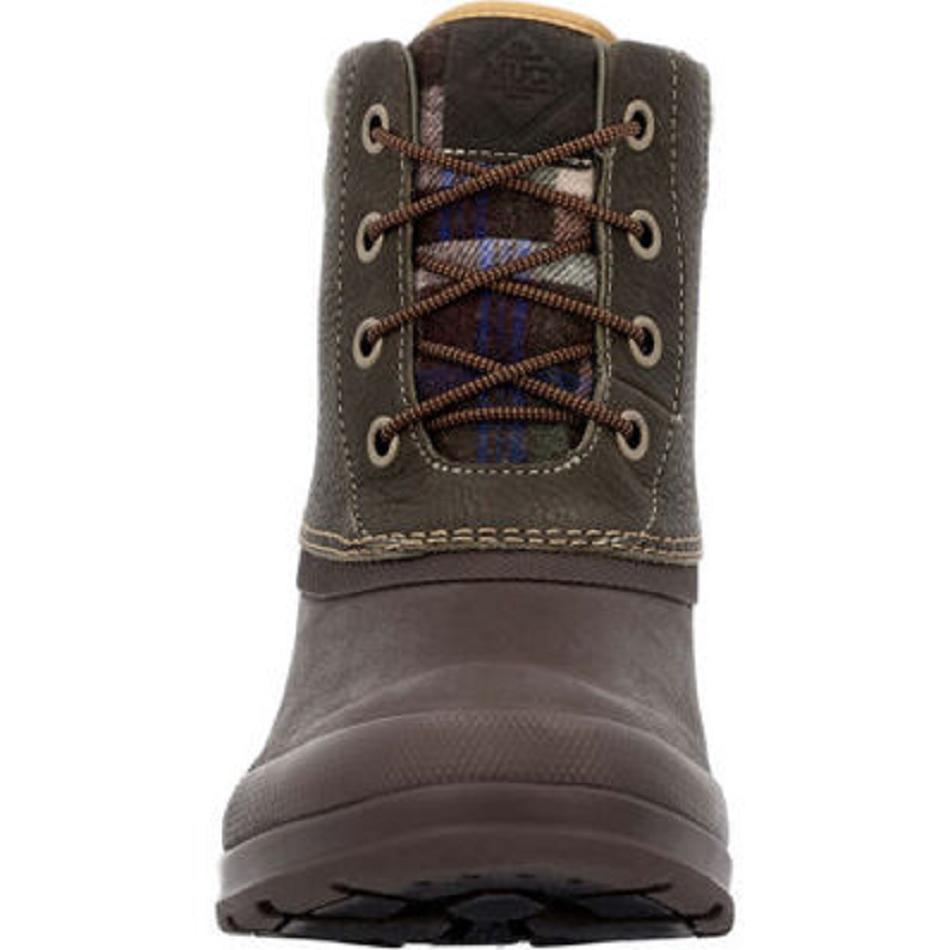 Olive Muck Boot Originals Leather Duck Lace Men's Farm & Yard | UK_AZ7843